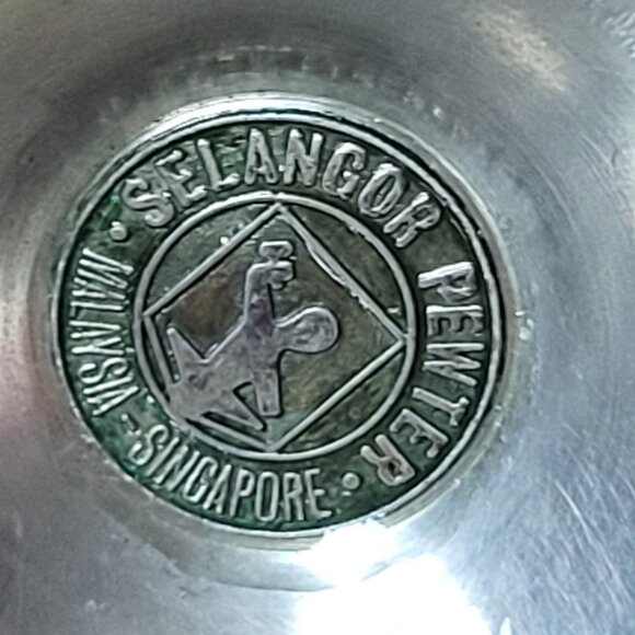 Vintage Selangor Pewter Goblets Drinkware Malaysia/Singapore 4.5" tall - Picture 7 of 7